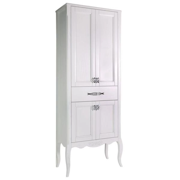 Пенал Asb Woodline Модерн 60 Белый (патина серебро)