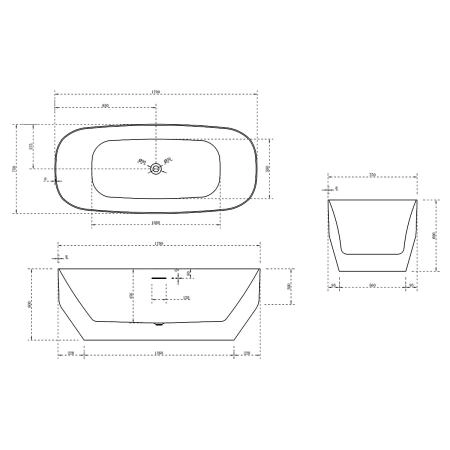 Ванна Vincea VBT-630 1700х750х600 акриловая белый
