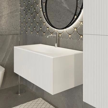 TW Shape комплект мебели, база с раковиной Kerasan 547001*1, 102х52см, с 1-м выдвиж. ящиком с механизмом push to open, цвет: белый матовый RAL9003