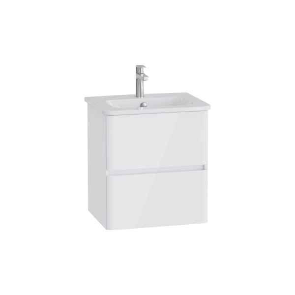 Тумба с раковиной  VitrA Mia Plus Round  69816 60 см глянцевая белая ДСП