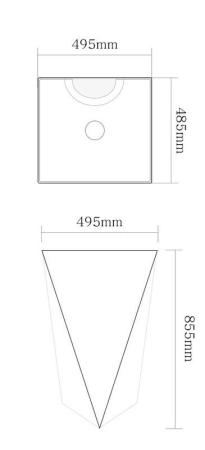 Раковина SantiLine SL-4009 49,5x48,5 напольная керамическая Белый