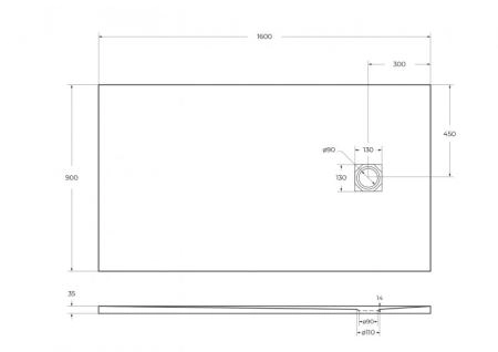 Душевой поддон BelBagno 170x70 искусственный камень белый прямоугольный TRAY-MR-UNO-AH-170/70-35-W-CR