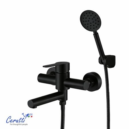 Смеситель для ванны Ceruttispa Овидио VMB (OVIDIO VMB) из нержавеющей стали, цвет черный матовый