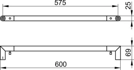 Полотенцедержатель KEUCO REVA 12801010600 хром 600 мм