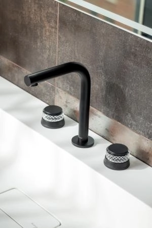 Смеситель на столешницу Boheme AURA на 3 отв. BLACK 152-B-A
