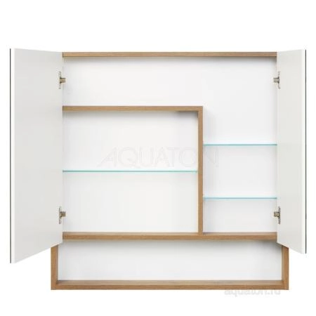 Зеркальный шкаф AQUATON Сканди 90 белый, дуб рустикальный 1A252302SDZ90