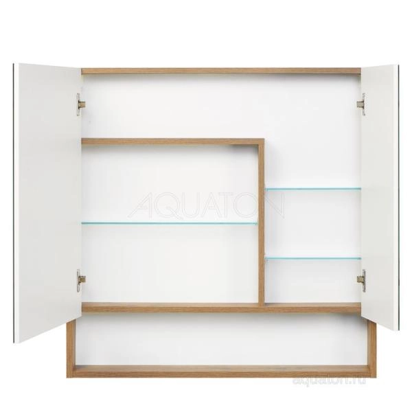Зеркальный шкаф AQUATON Сканди 90 белый, дуб рустикальный 1A252302SDZ90
