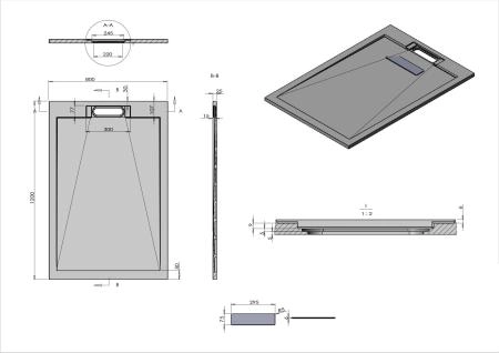 Поддон для душа Vincea из искусственного камня VST-4SRL8012A,1200*800*25, антрацит