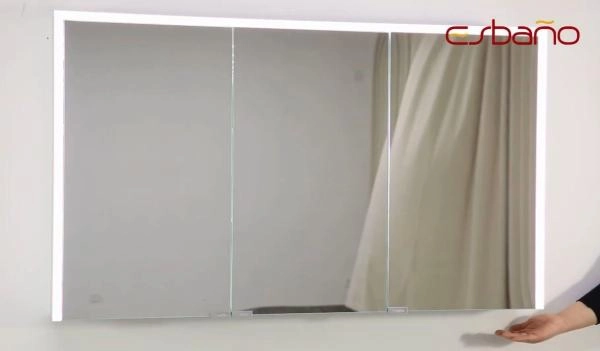 Зеркальный шкаф ESBANO ES-5012 LED подсветка сенсор, с розеткой 1200x700X150
