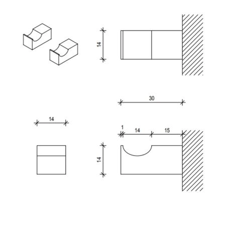 Decor Walther Corner HAK1 Набор крючков 2 шт., подвесной, цвет: хром