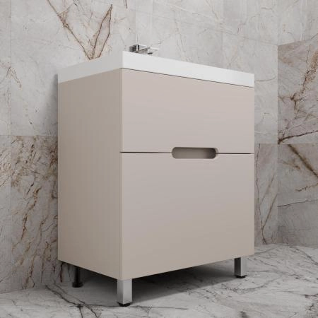 Тумба с раковиной Style Line Матис 70 ЛС-00002434 напольная под ASTI 70 (2 ящика) КРЕМ ЭМАЛЬ