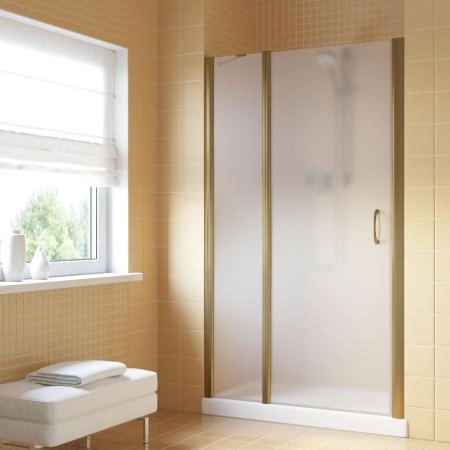 Душевая дверь Vegas-glass EP-F-1 LUX 135 05 10 L, профиль бронза, стекло сатин