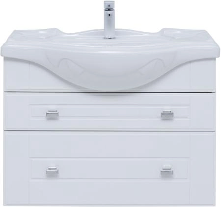 Тумба под раковину Aquanet Рондо 85 белый глянец