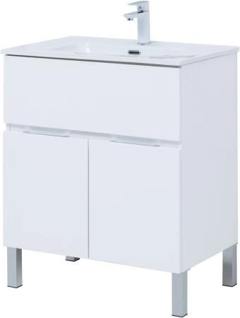 Тумба под раковину Aquanet Алвита New 70 1 ящик, 2 дверцы, белый матовый