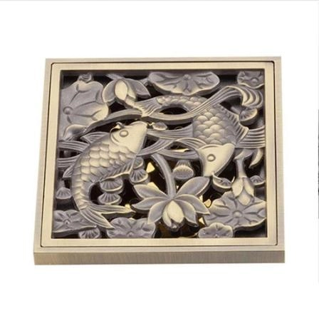 Душевой трап Gappo G81002-4 бронза 100x100мм