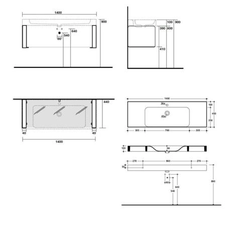 KERASAN Cento раковина 50x45 полувстраиваемая, с 1 отв. под смеситель, цвет белый