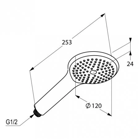 Душевая лейка Kludi Freshline 1S 6780005-00, цвет хром