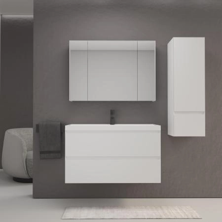 Тумба подвесная Style Line Манхэттен 100 ЭМАЛЬ под ASTI 100 2 ящика PLUS белый матовый