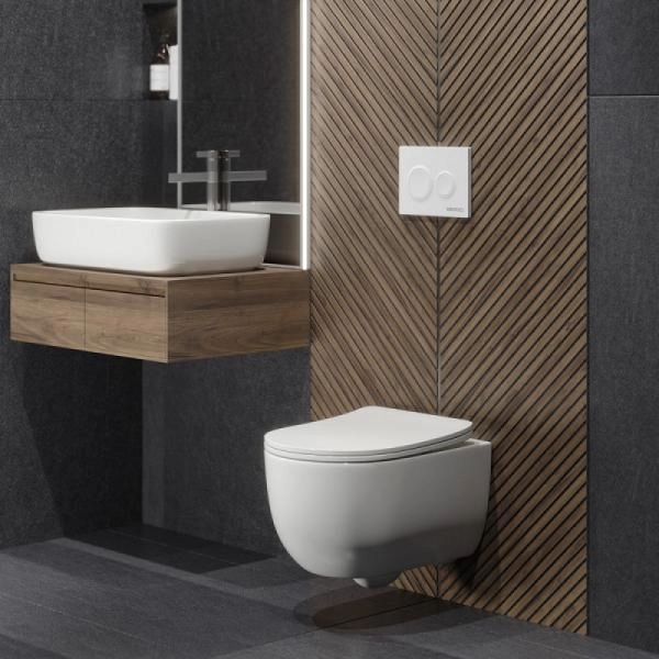 Инсталляция BERGES NOVUM 40264 для скрытого монтажа унитаза кнопка O4 Soft Touch белая