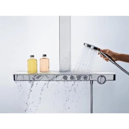 Hansgrohe 27106400 Rainmaker Select Душевая система для душа с термостатом 460х300/?120 мм, 3 режима, белый / хром