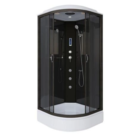 Душевая кабина Niagara NG-6501-14F 900х900х2150 средний поддон 26см стекло тонированное алюм черный