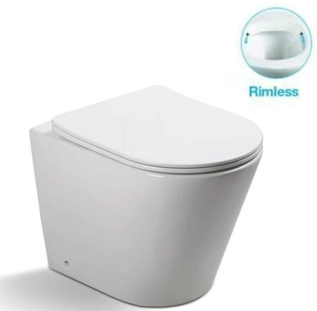 Унитаз напольный SantiLine SL-5020 безободковый сиденье микролифт