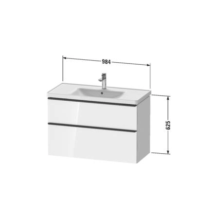 Duravit D-Neo Тумбочка подвесная 98.4х45.2х62.5см., раковина, 1 ящик, цвет: Black Oak