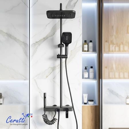 Душевая стойка Ceruttispa ALFIO цвет графит