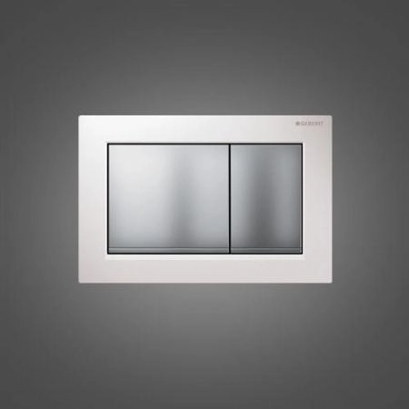 115.080.KJ.1 Geberit Omega 30 Кнопка смывная для инсталляции, цвет белый/глянцевый хром/белый