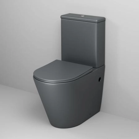 Унитаз Grossman GR-4480GMS Color (620*365*810) СЕРЫЙ МАТОВЫЙ напольный Безободковый с тонкой крышкой
