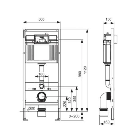 TECE Комплект TECEbase 3.0 c кронштейнами, звукоизоляцией, панелью смыва TECEnow, цвет: белый глянцевый