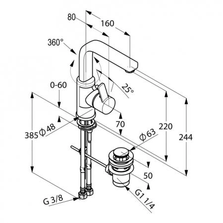 Смеситель Kludi Zenta 420250575 для раковины