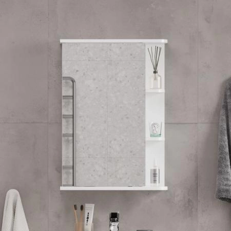 Шкаф зеркальный Twing 50 белый глянец