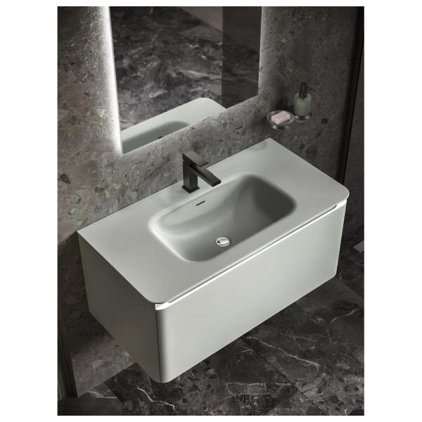 Раковина KNOTLOR ГРАЦИЯ FWB110900BEM, встраиваемая серый шелк, 90 см