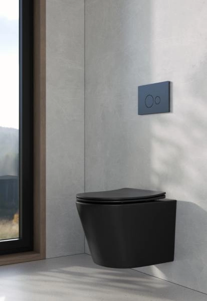 унитаз подвесной Boheme AVVA Черный матовый c крышкой (функц. торнадо) 973-SET-B