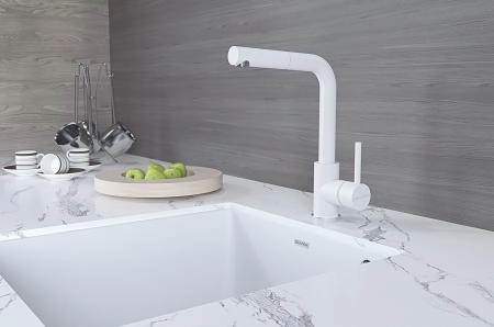 Смеситель для кухни Paulmark Kassel белый матовый Ka214311-431TW