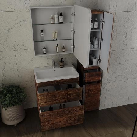 Тумба напольная Style Line Атлантика 70, Люкс старое дерево, PLUS