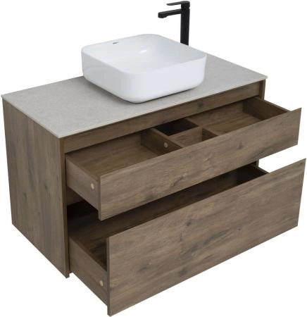 Тумба под раковину Aquanet Nova Lite 100 дуб рустикальный (2 ящика)