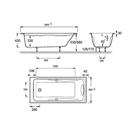 Ванна Jacob Delafon ODEON UP E6048-00 180х80 см акрил