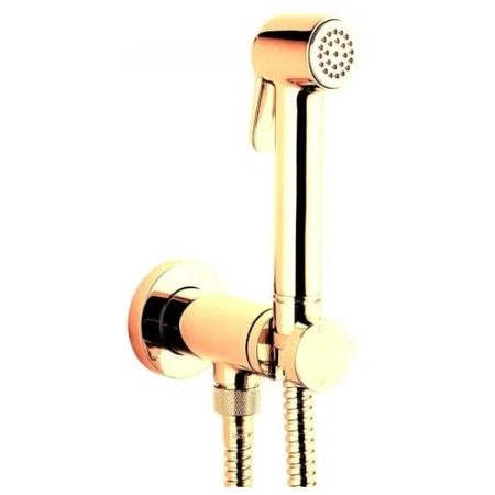 Bossini Paloma Brass Mixer Set гигиенический комплект: смеситель прогрессивный, душ, шланг 1250 мм, держатель с шланговым подключением, цвет золото