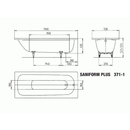 Ванна Kaldewei Saniform Plus 371-1 170x73(112900010001) стальная