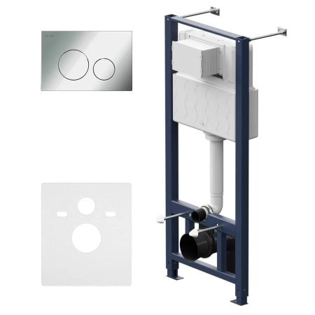 Инсталляция для подвесного унитаза с пневматической клавишей Pro L AM.PM Pro I012704.9051 глянцевый хром