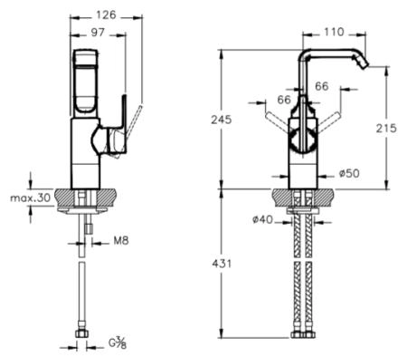 Смеситель Vitra Suit U A42469EXP для раковины хром