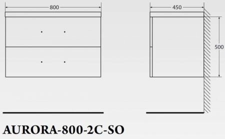 Тумба под раковину Belbagno AURORA Bianco Lucido подвесная AURORA-800-2C-SO-BL