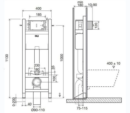 Инсталляция OLI Expert Evo/Speed 014091 механическая, самонесущая