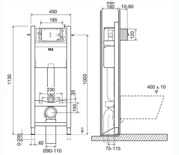 Инсталляция OLI Expert Evo/Speed 014091 механическая, самонесущая