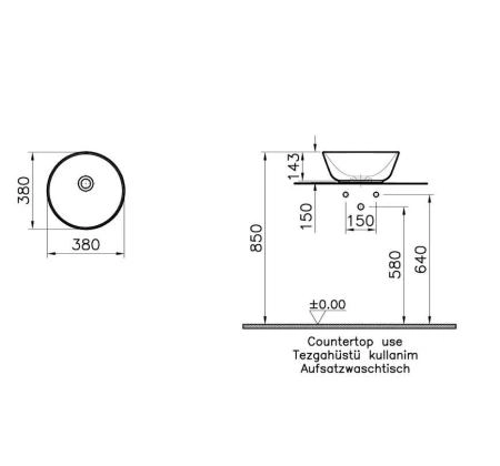 Vitra Geo 7421B003-0016 раковина-чаша 38х38 см