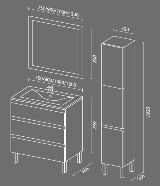Пенал SANVIT Авеню-3 (К) 32 с бельевой корзиной напольный Белый