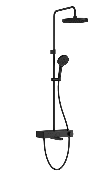 Душевая система VitrA Core Round A4730936EXP с термостатическим смесителем и ручным душем матовая черная