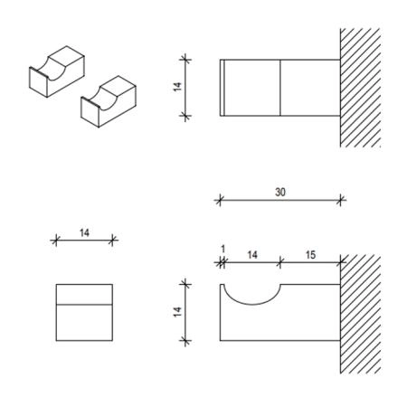 Decor Walther Corner HAK1 Набор крючков 2 шт., подвесной, цвет: черный матовый